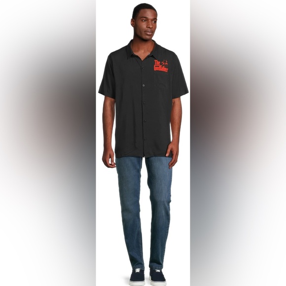 The Godfather Men's Rayon Shirt with Short Sleeves - Picture 4 of 5